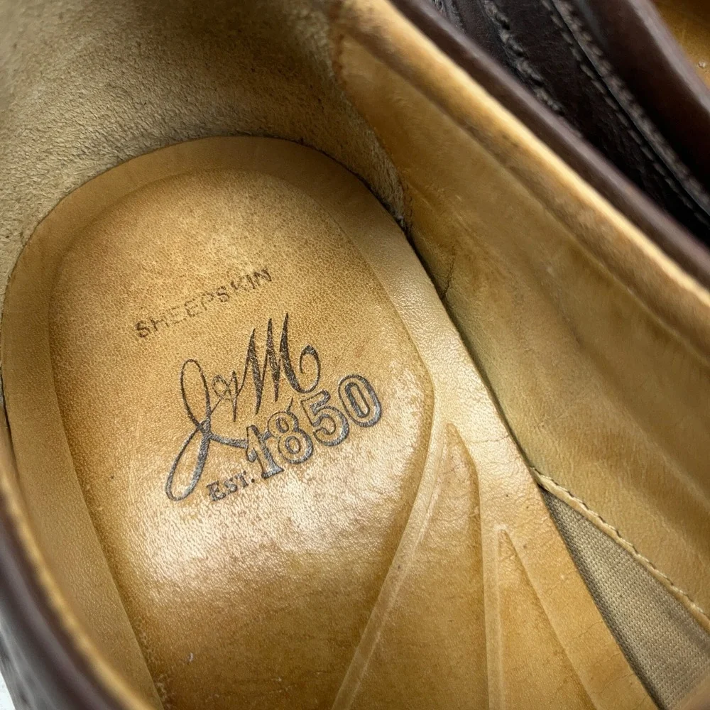 Johnston Murphy Sheepskin Leather Cap Toe Oxford Shoes 20-8922 Brown‎ Size 10 M